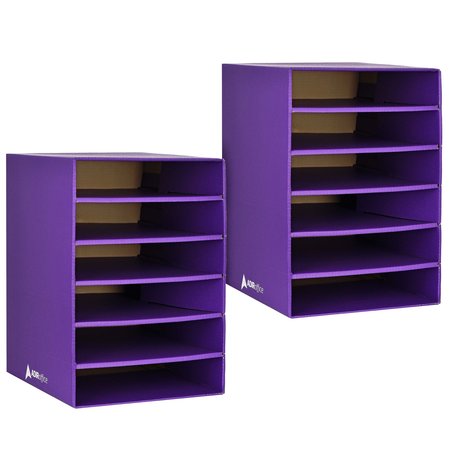 ADIROFFICE 6-Shelf Organizer for Schools and Offices, Purple, PK2 ADI501-06-PUR-2pk